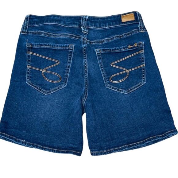 SEVEN7 Size 4 Blue Rolled Cuff Denim Stretch Weekend Shorts - Picture 5 of 9